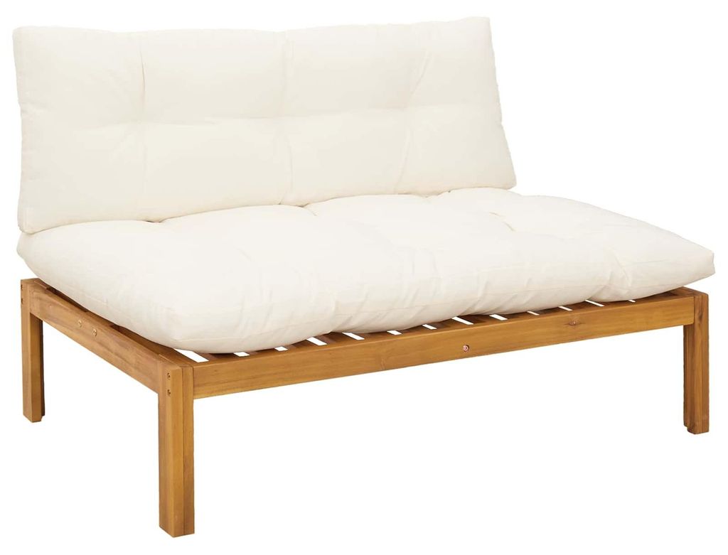 vidaXL Mittelsofa Einheit Natürlich und Cremweiß 120 x 80 x 82 cm