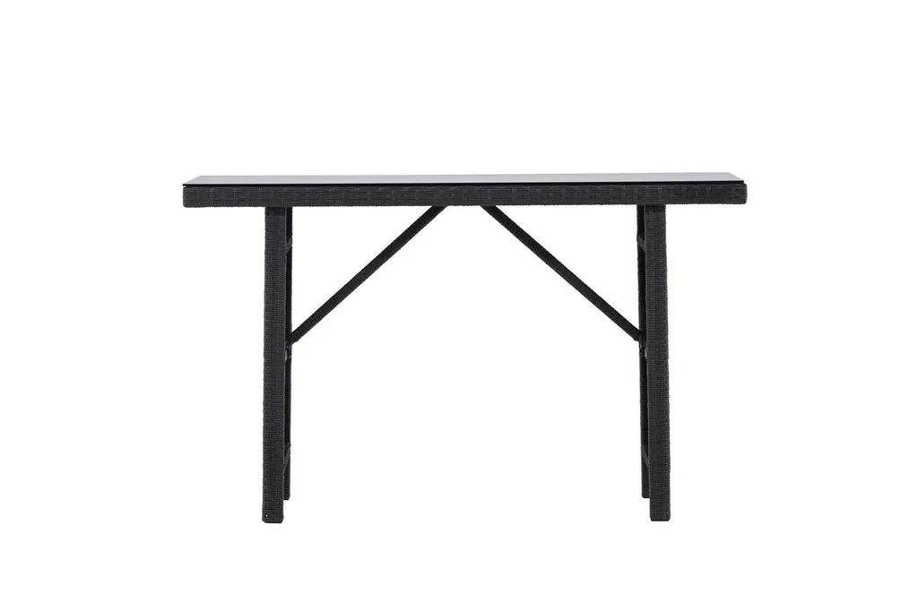 Padova Table de Jardin et Table d'Appoint 40x120cm Noir Métal Design
