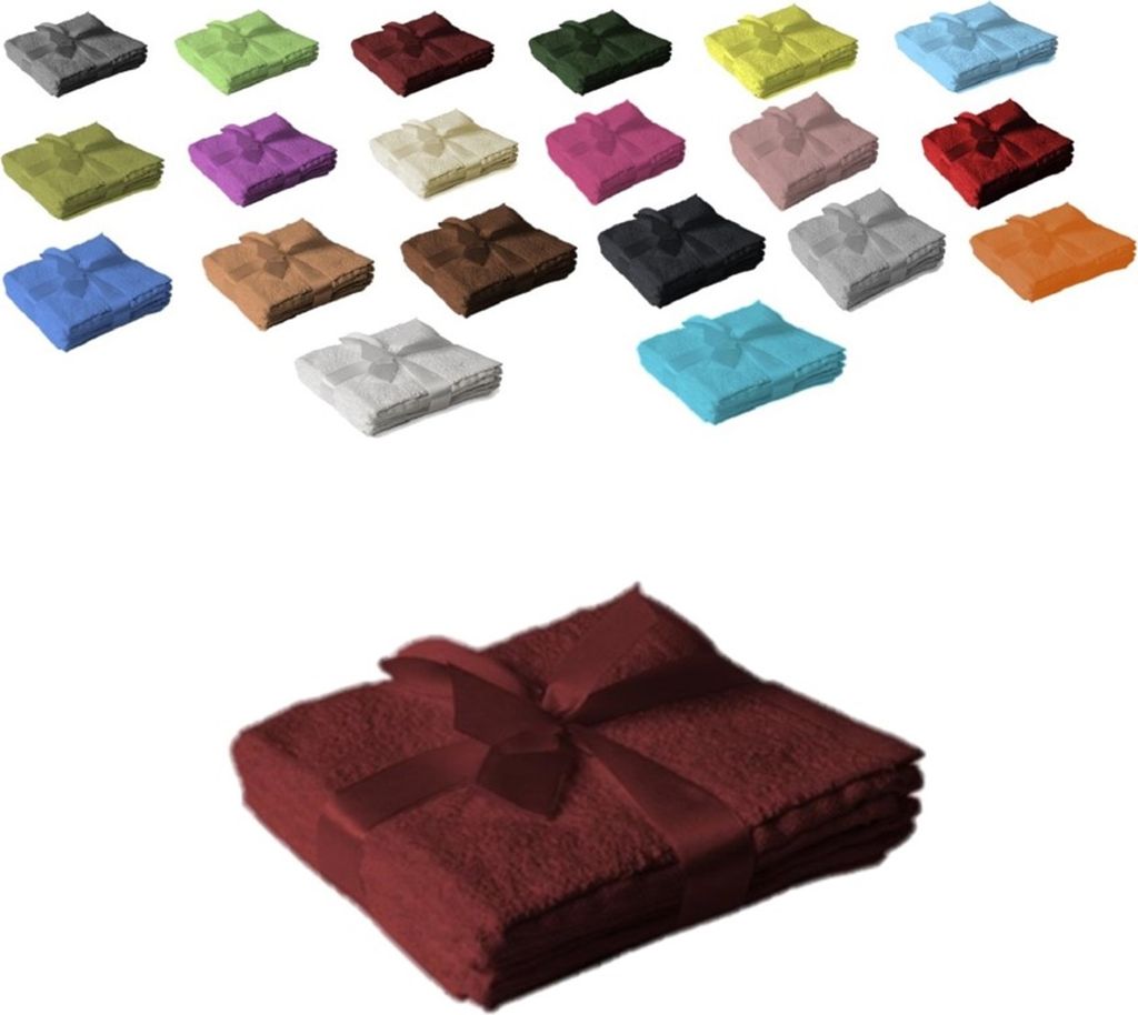 Handtuch Spar Set Baumwolle 500 g/m² Bordeaux 12 x Seiftuch 30 x 30 cm