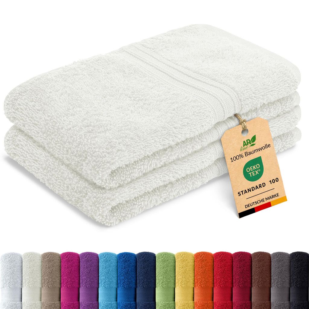 2er-Set ARIZONA Handtuch-Serie von AR Line – 100% Baumwolle, 500 g/m², 2er-Set Gästetücher 30x50 cm, Farbe: Natur