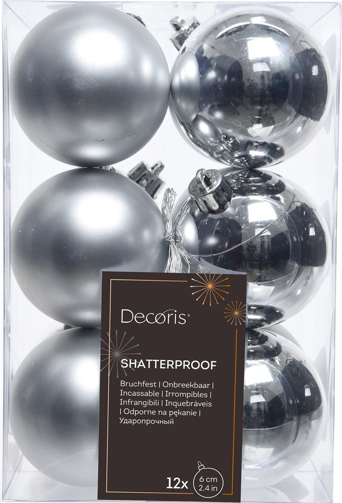 Onbreekbare kerstballen, set van 12 stuks, 6 cm, Productafbeelding 