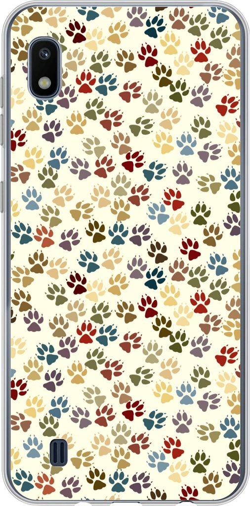 MuchoWow Handyhülle Schutzhülle Hülle für Telefoonhoesje Samsung Galaxy A10 Muster - Hund - Pfoten - Jungen - Mädchen - Kinder - Kind Siliko...