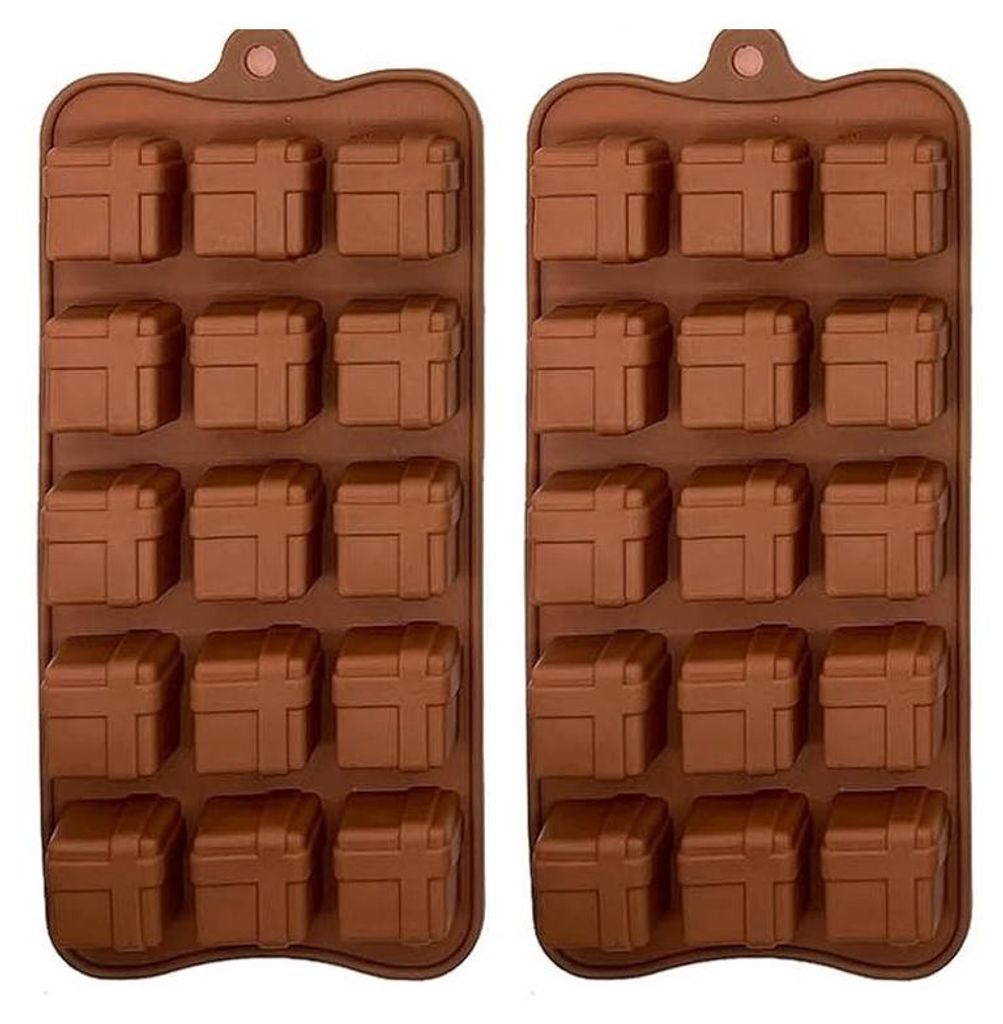 GKA 2 Stück Silikon Pralinenform Geschenke mit Schleife Produktbild 