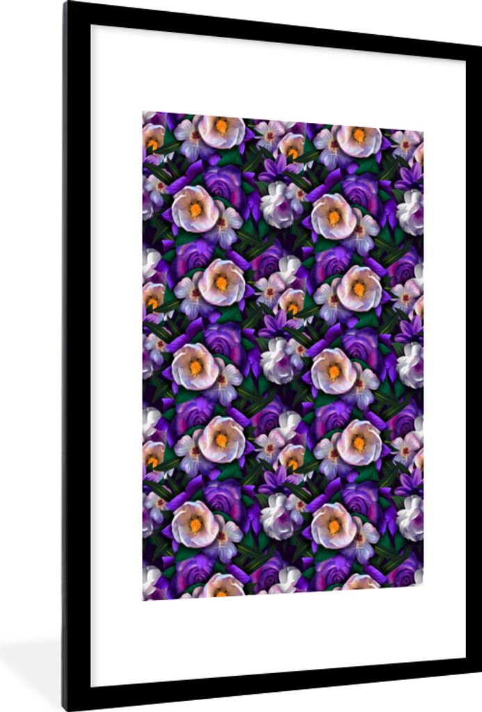 MuchoWow® MuchoWow® Gerahmtes Poster Blumen - Lila - Produktbild 