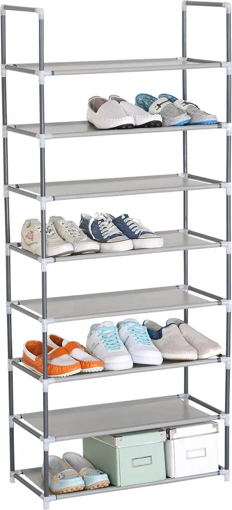 Organisateur de chaussures pour entrée et dressing 10 niveaux gris