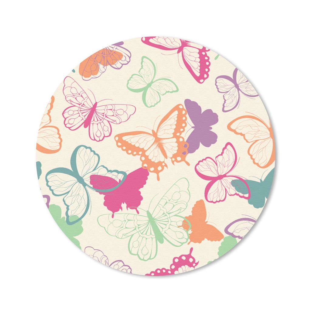 MuchoWow Mauspad Mousepad Schmetterlinge - Muster - Insekten 20x20 cm - Mousepads - Maus Mat - Pad - Mausunterlage - Schreibtischmatte