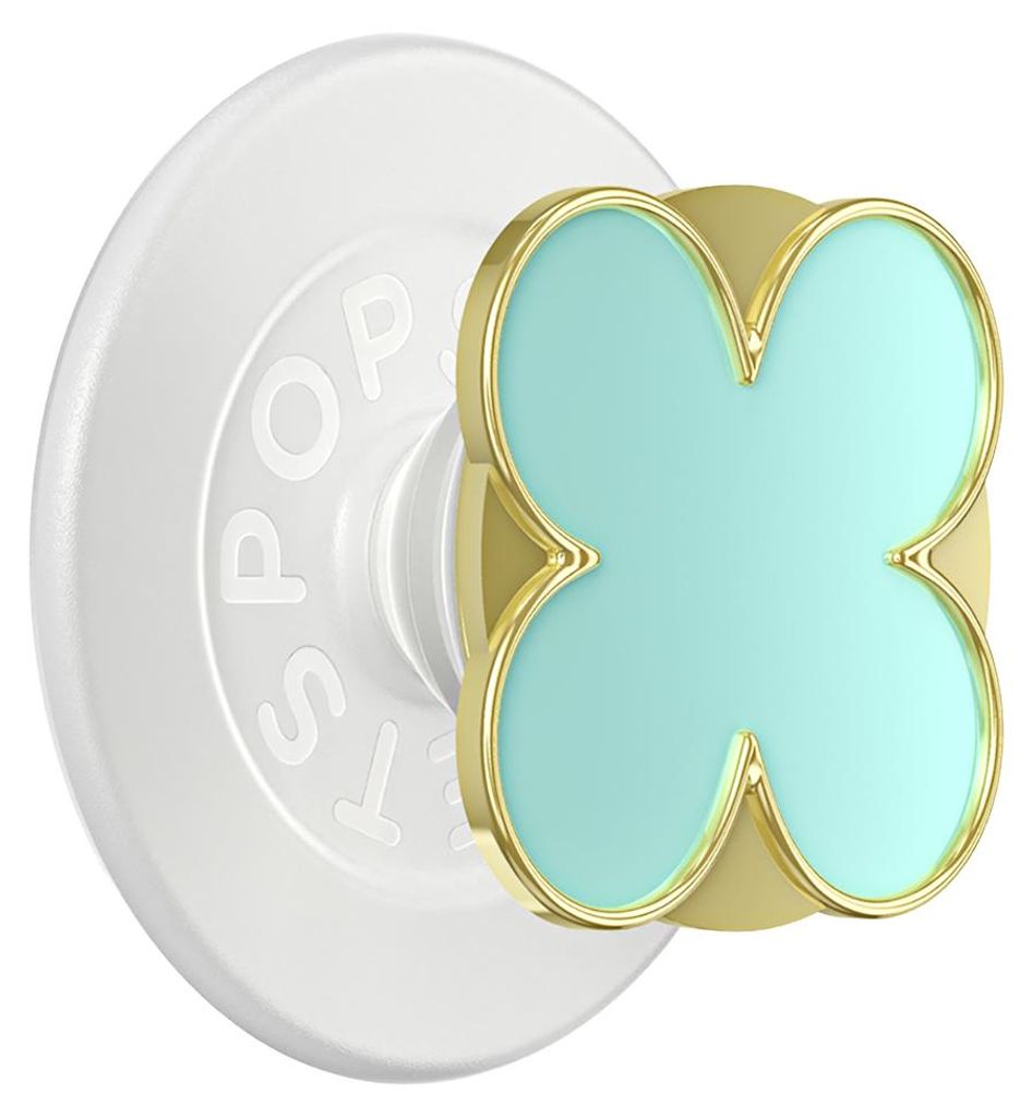 PopSockets, PopGrip Premium Halter Enamel Clover mit starker Fixierung, Grün
