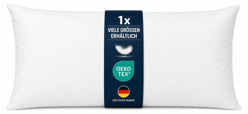 Federkissen 40x80 cm mit Entenfedern, Baumwollbezug, Produktbild 