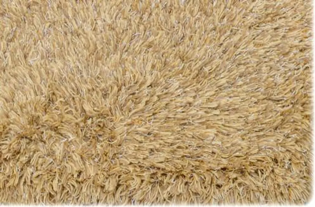 Tapis en laine marron clair 140x200 cm ultra moelleux texture shaggy