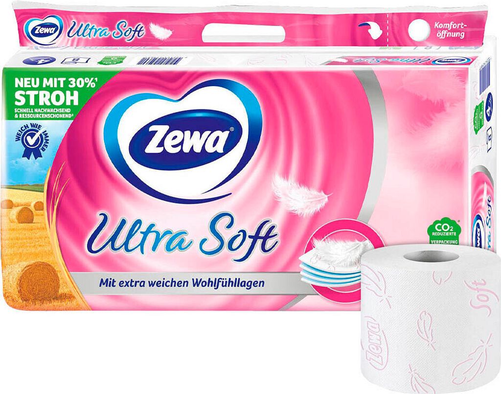 Zewa 39105 Zewa Carta igienica Ultra Soft 4 veli 8 rotoli Immagine del prodotto 