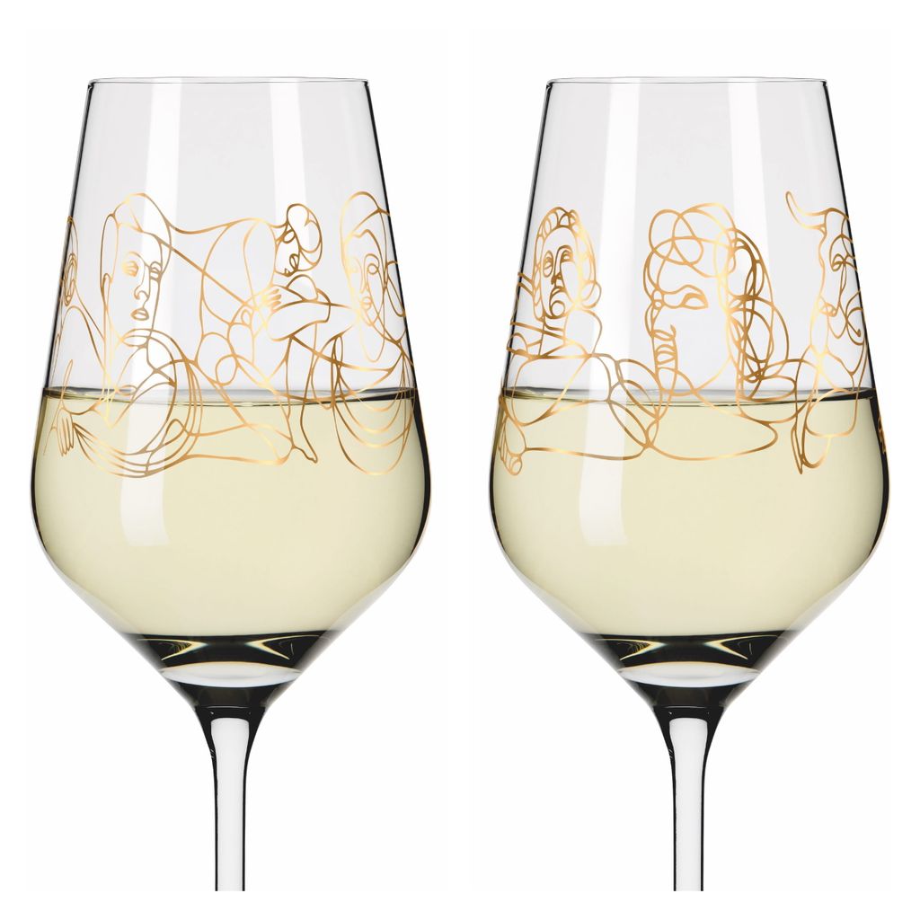 SAGENGOLD WEIßWEINGLAS-SET #1, #2 VON BURKHARD NEIE Produktbild 3