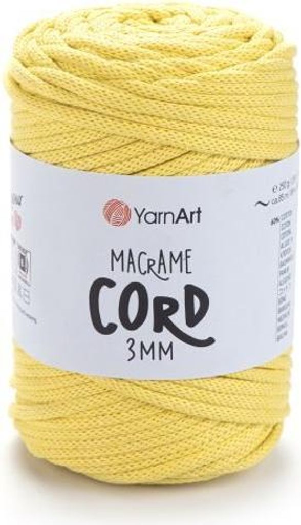 Yarn Art Macrame Cord 3 mm 85 m 754 Yellow Schnur