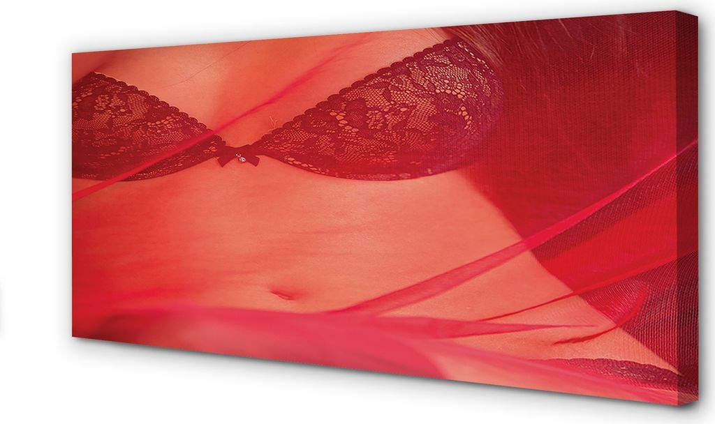 Leinwandbild 140x70 Wandkunst Frau im roten Tüll