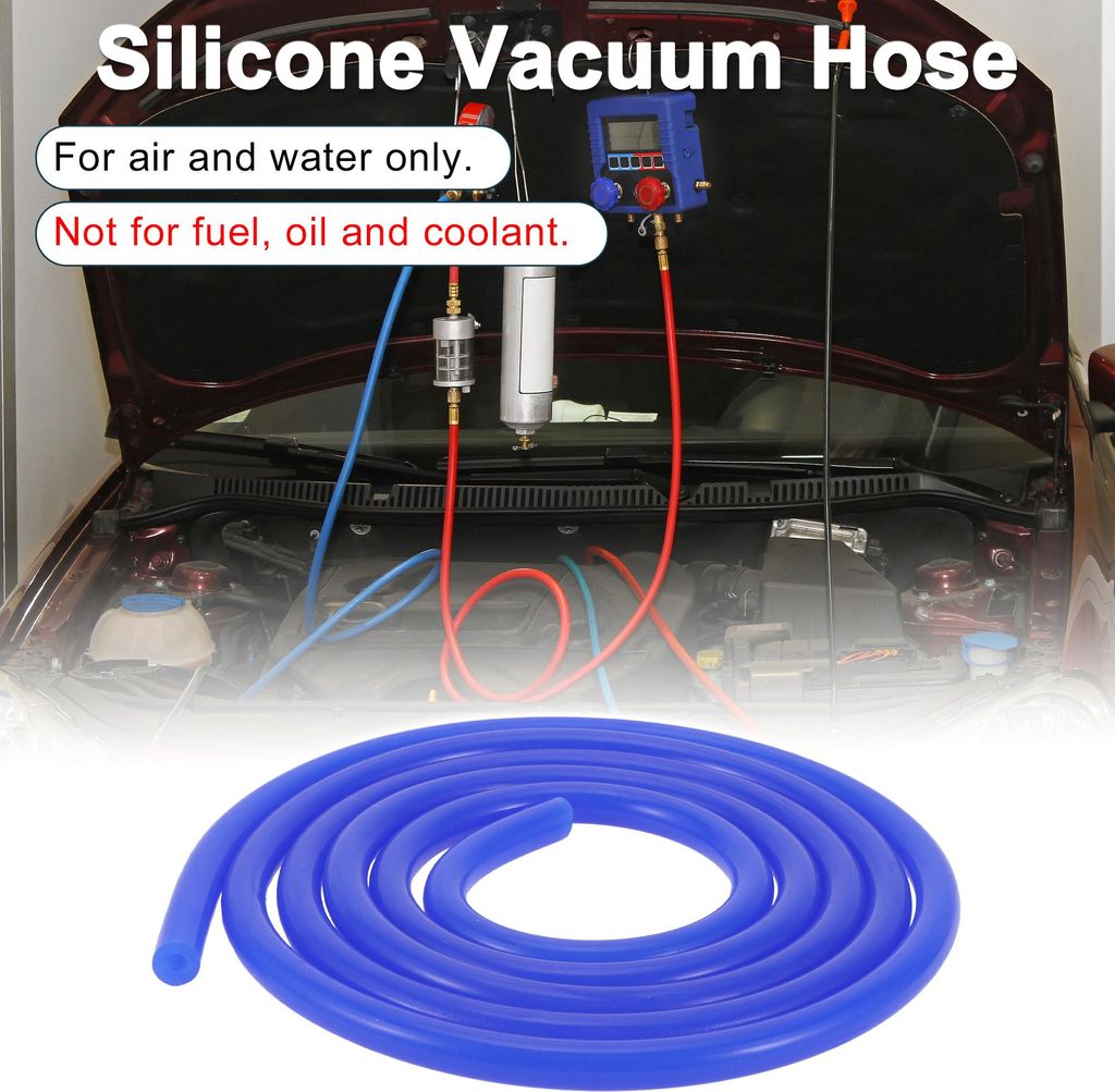 Silikon-Vakuumschlauch 130PSI Maximaldruck Hochtemperatur-Automobil-Vakuumschlauch Blau 1 Stück 6,6 Fuß 3/16" 5mm ID 3mm Dicke