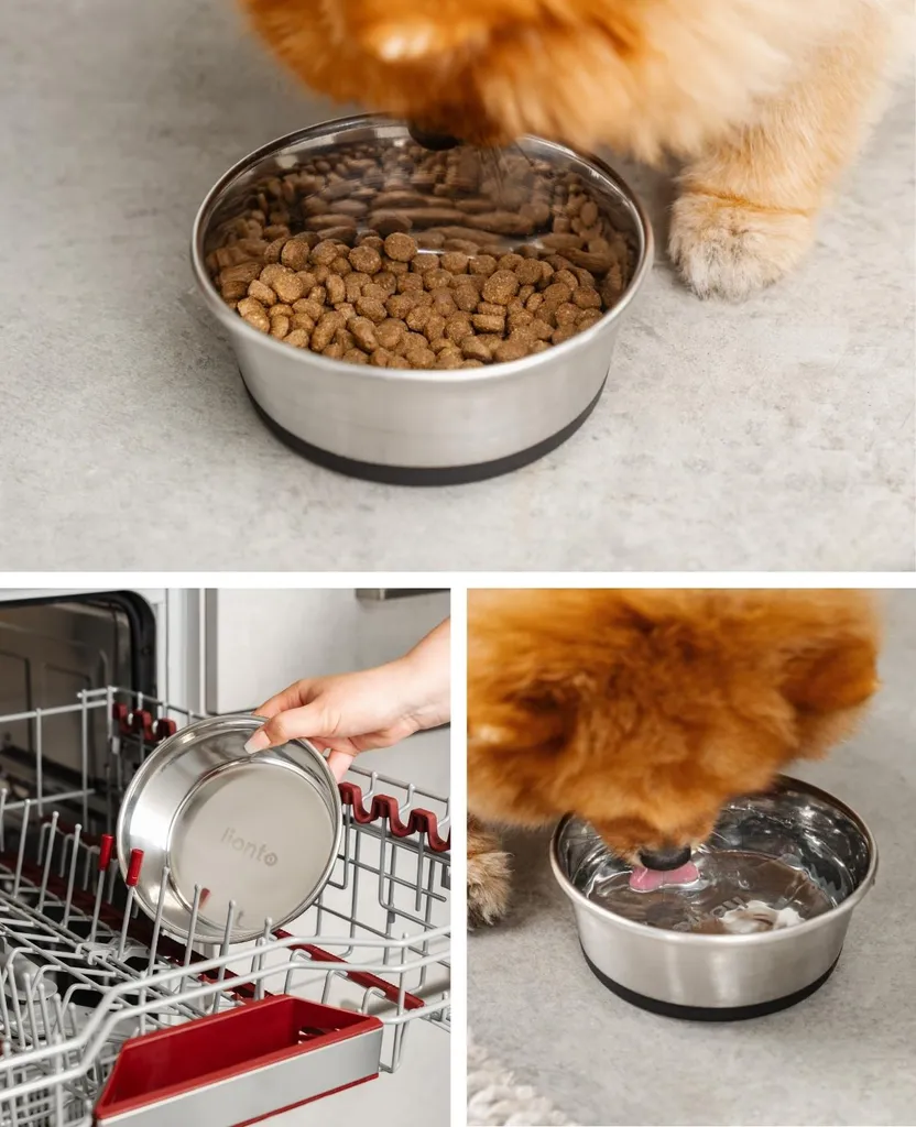 Set Di 2 Ciotole Per Gatti In Acciaio Inox Con Base Antiscivolo – 250ml, A Forma Di Gatto, Facili Da Pulire - 4