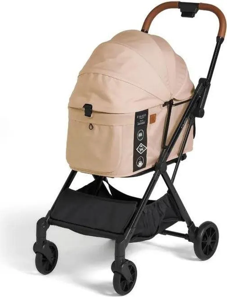 Poussette chien et chat Fikago Hygge Beige, landau pliable animaux