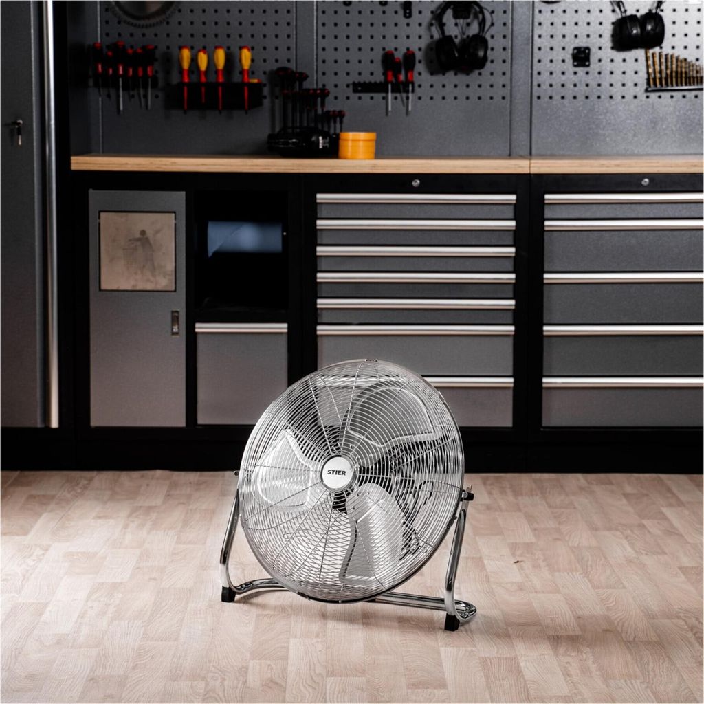 STIER Ventilator, 145 W, Bodenventilator in Metall-Optik, Produktbild 