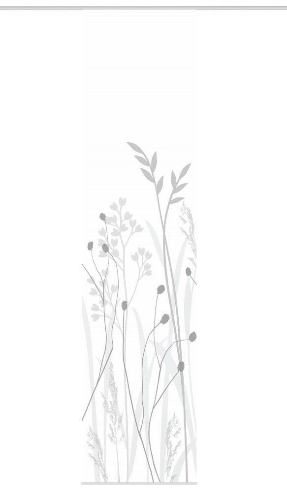 Schiebegardinen GRASIL, halbtransparent, Höhe 260 cm, grau Produktbild 