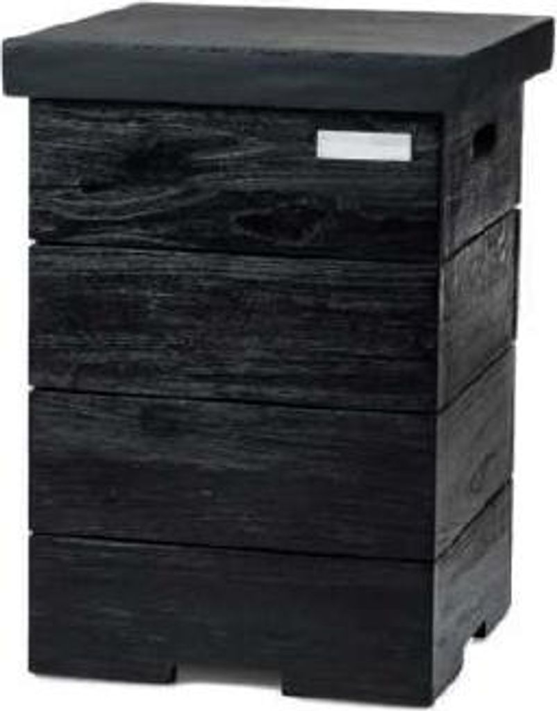 Happy Cocooning Mania Enclosure Beistelltisch für Gasflaschen Teak Black Schwarz