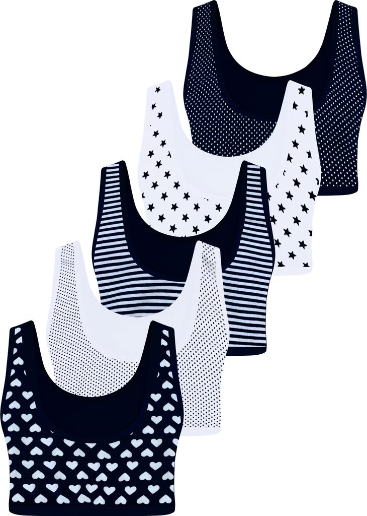5 Mädchen Bustier aus Baumwolle Sport BH K-0010 152-158 Produktbild 
