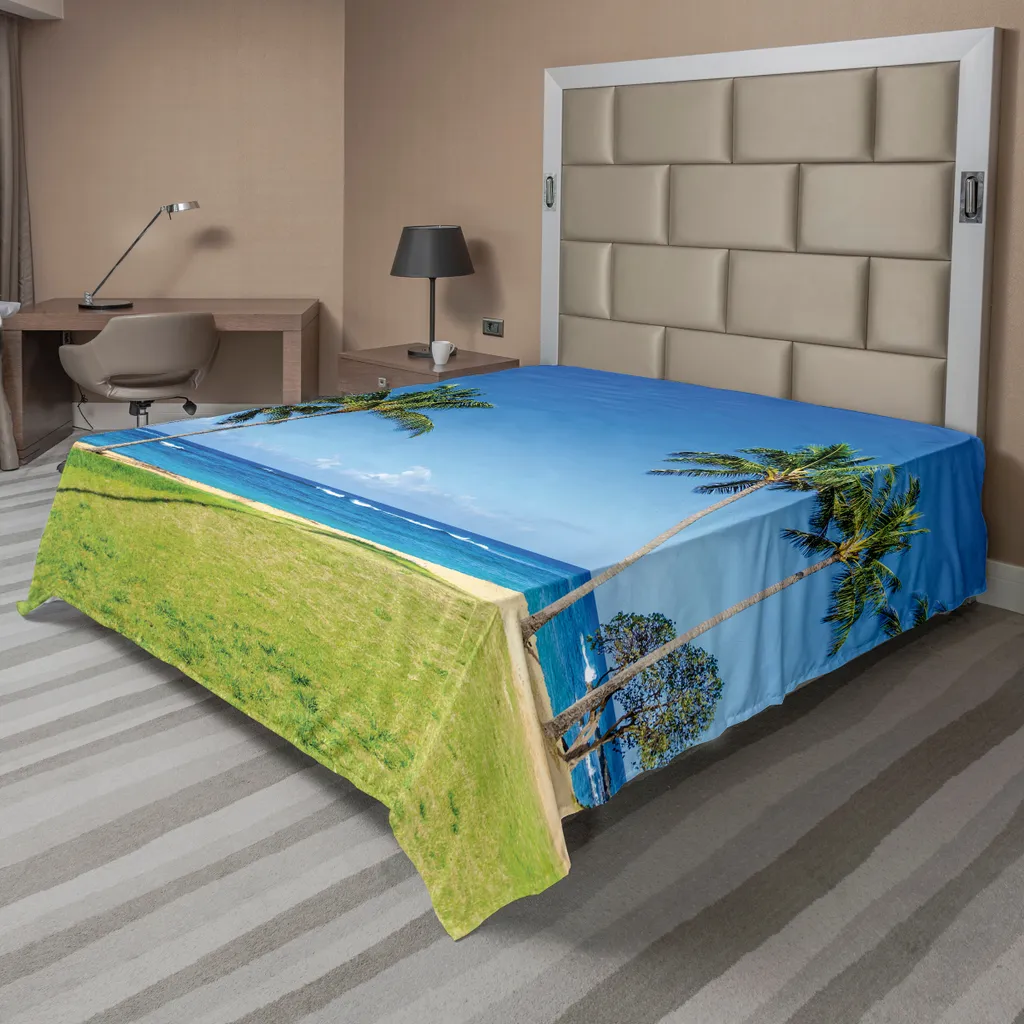 Drap de lit thématique Hawaï pour décoration de chambre bord de mer