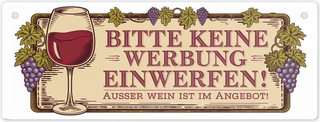 Bitte keine Werbung einwerfen! Metallschild L in 10,5x28cm XL