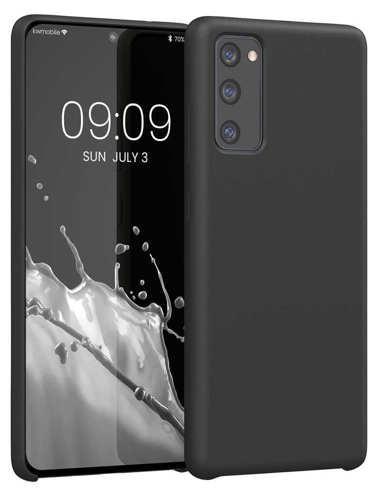 kwmobile Handyhülle für Samsung Galaxy S20 FE Hülle - Case Silikon - Kabelloses Laden - Schutzhülle Cover in Schwarz matt
