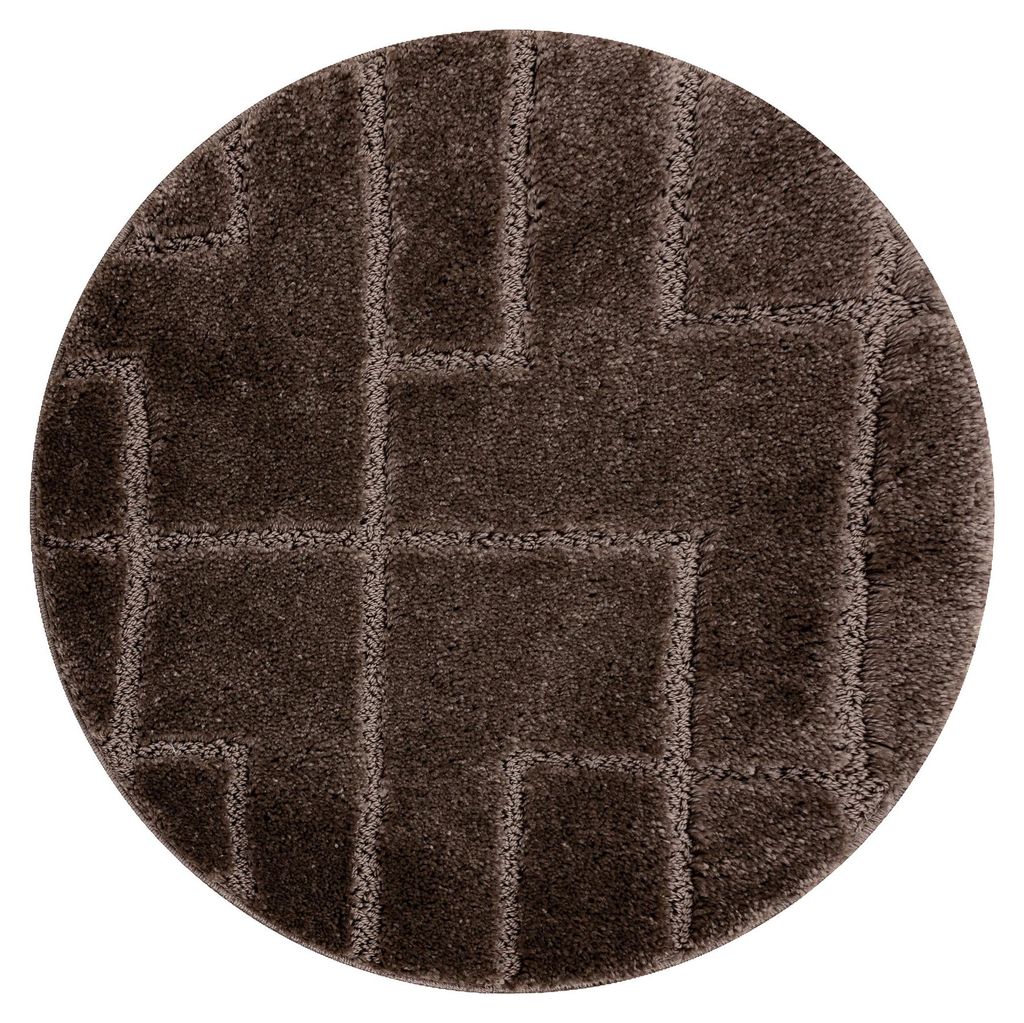 Badteppich SUPREME Kreis LINES, Linien, rutschfest, weich – braun braun rund 100 cm