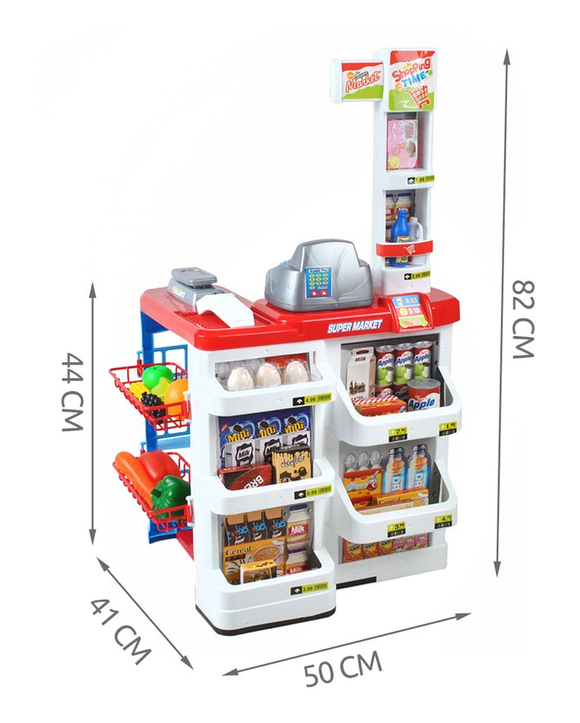 NEU Kinder Supermarkt Mit Einkaufstrolley Marktstand Kaufmannsladen Spielzeug SM 