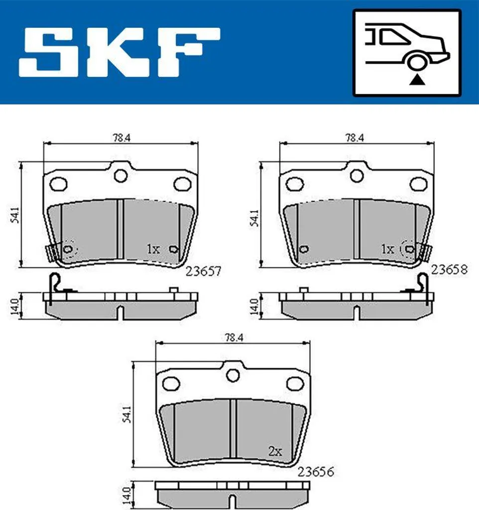 Plaquettes de Frein Haute Performance SKF VKBP90288A - Compatible RAV 4