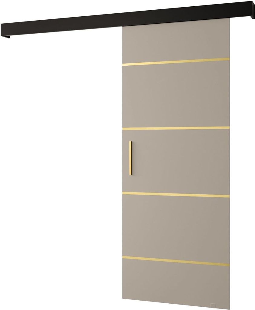 MEBLE KRYSPOL Salwador 4 Schiebetür, 80x204 cm, Kaschmir, Schwarz , Gold