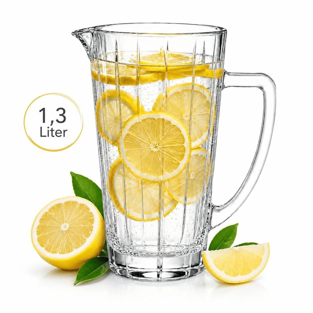 Wasserkrug Wasserkaraffe Hochwertige Glas Karaffe Wasser Produktbild 