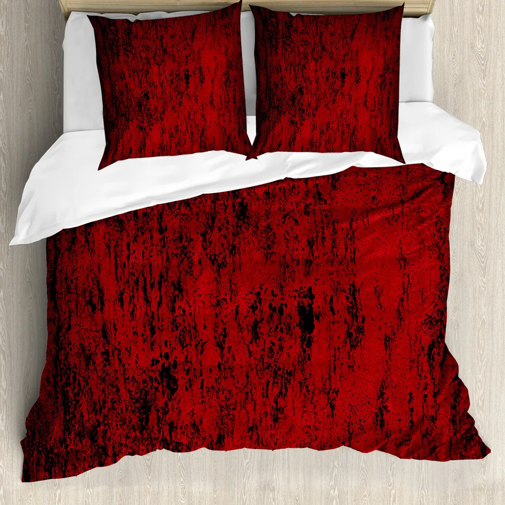 Copripiumino Anallergico 200x200 ABAKUHAUS Rosso Nero Grunge