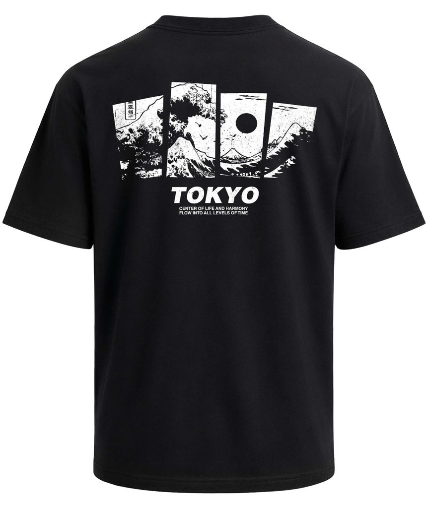 Herren T-Shirt - Tokyo Wave - Oversized Relaxed Fit Sommer Fashion Streetstyle Neverless