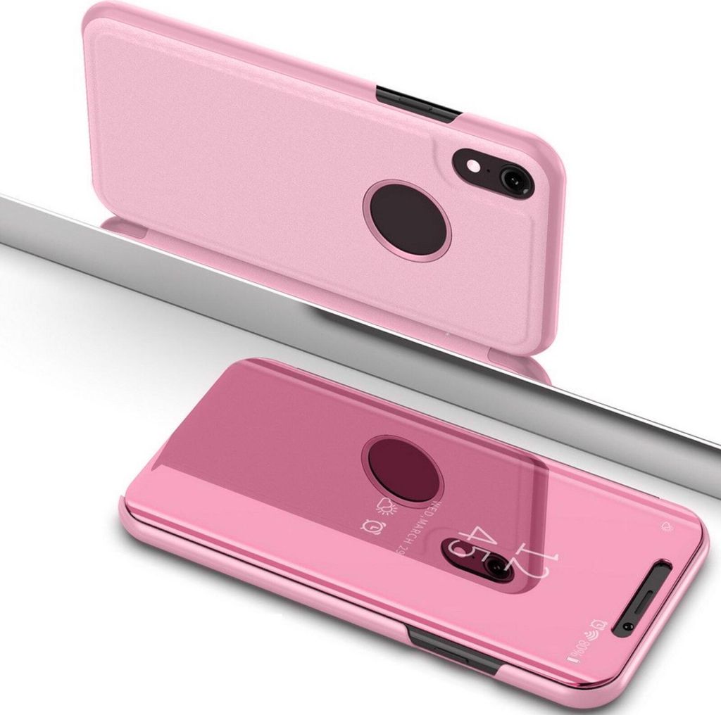 Handyhülle für Apple iPhone XS Max Smart Cover Schutzhülle Clear View Case Rosegold