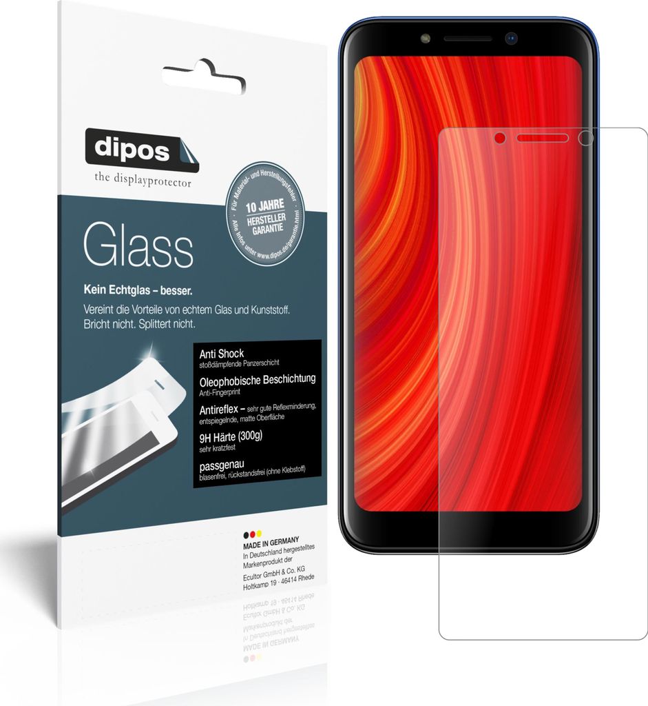 2x Schutzfolie für Lava Z61 Pro matt - Anti-Shock 9H Folie dipos Glass Kunststoffglas