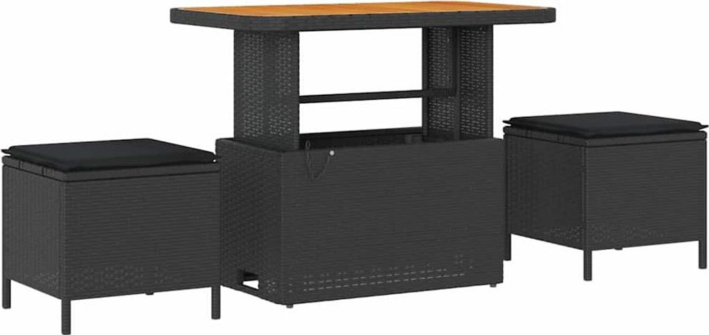 "2026 MODERNE" Garten Essgruppe - elegantes Design - Sitzgruppe/Tisch+ Stuhl - Schwarz Poly-Rattan - Terassenmöbel NeuMöbel136200