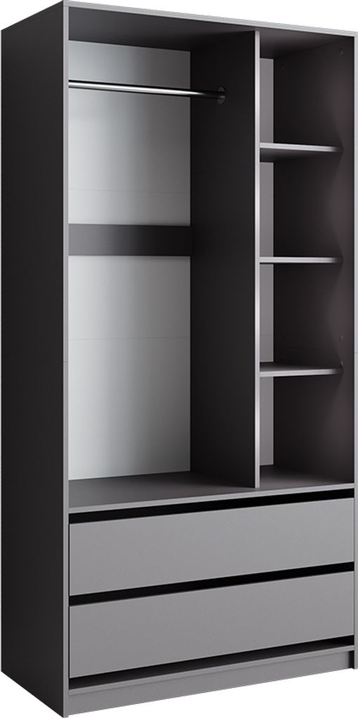 Vicco Kleiderschrank Elmo, 100 x 200 cm mit 2 Schubladen, Produktbild 1