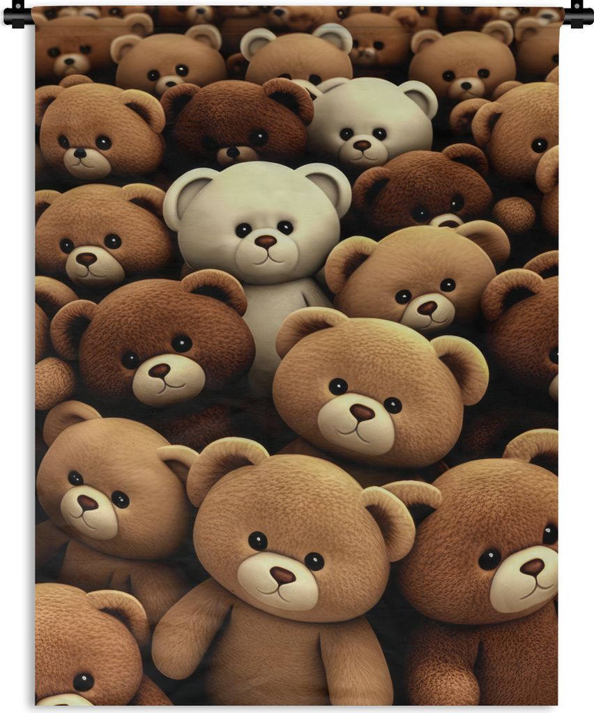 MuchoWow Wandteppich Wandbehang Teddybär - Teddy - Braun - Bär - Jungen - Mädchen 60x80 cm Tapisserie Dekoration Wandtuch - Decke - Wandtüche...