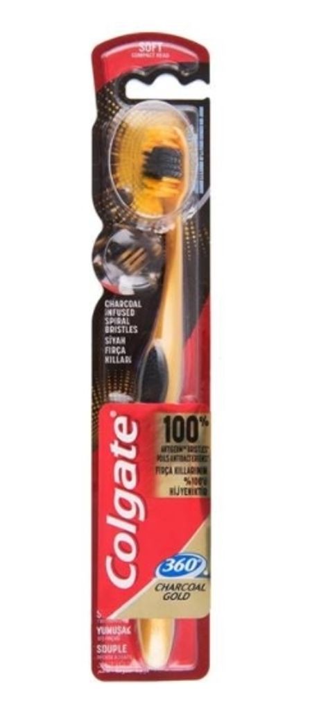 Colgate Spazzolino 360 Charcoal Gold Soft Nero Gold Setole Immagine del prodotto 