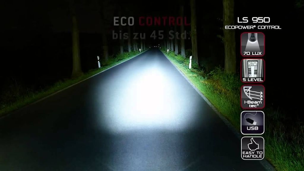 - Trelock 8002095 Batt-LED-Leuchte Control ION 70 LS 950 Produktbild 