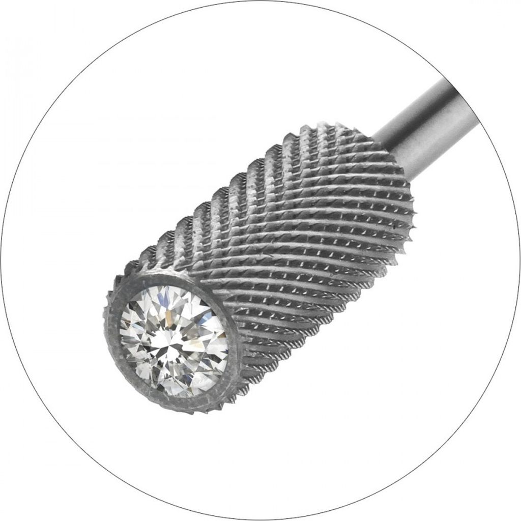 JCMaster Profi Hartmetall Nagelfräser Bit zylinderförmig, Crystal, medium, Standardmaße