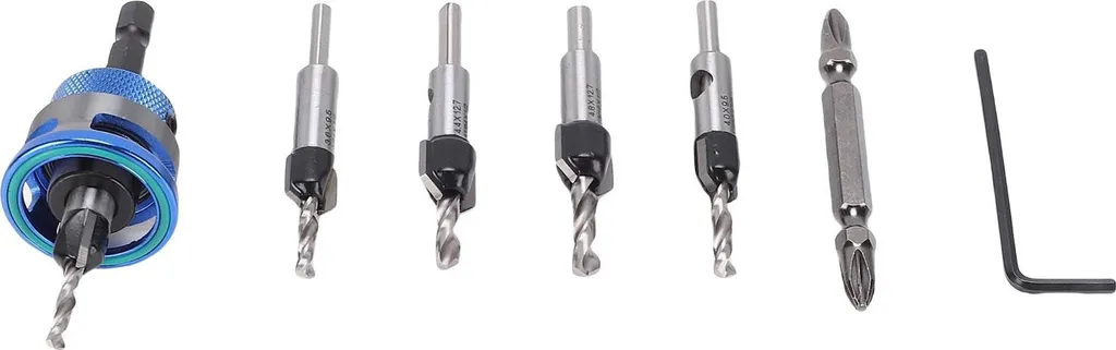 Foret à Chanfreiner M2 Ajustable avec Queue Hexagonale pour Menuisier - 9