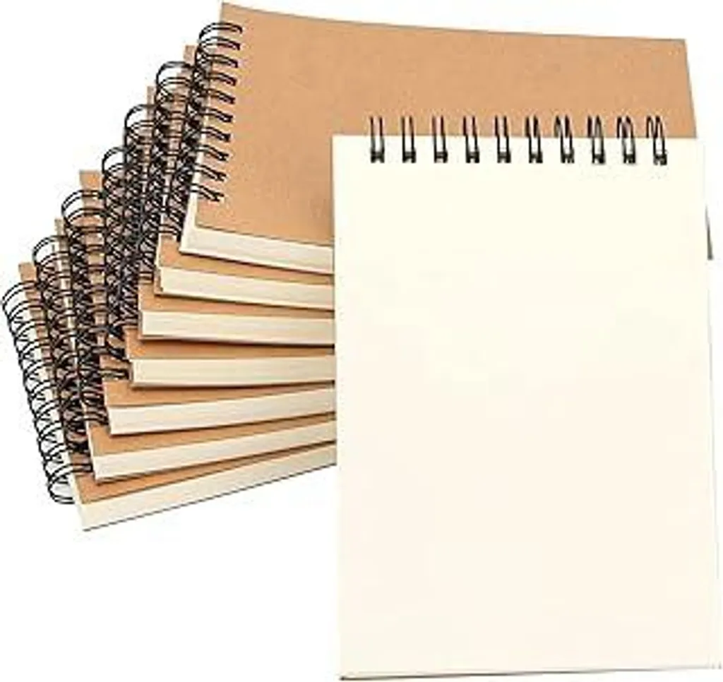 HAKACC 8 Blocchi Note A6 Spirale: Taccuino Bianco per Appunti e Studio