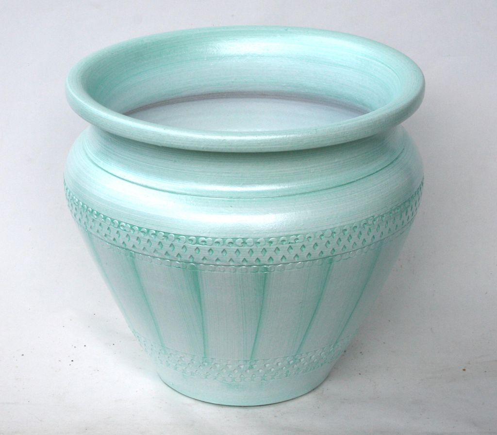 ÜBERTOPF KERAMIK ca.30 CM groß - Modell KLASSIK Nr.2 Pastellgrün