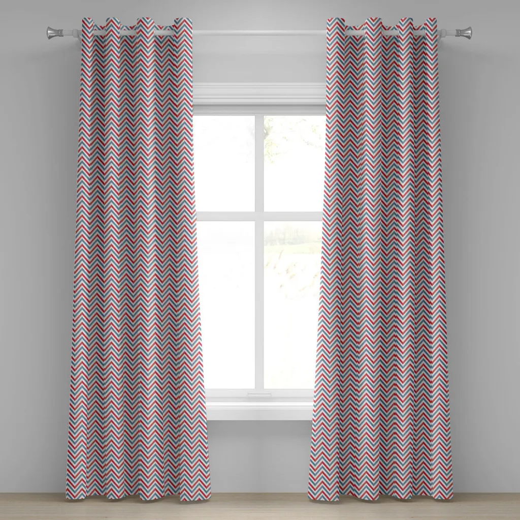 Rideaux décoratifs 2 panneaux style chevron pastel pour salon 280x245