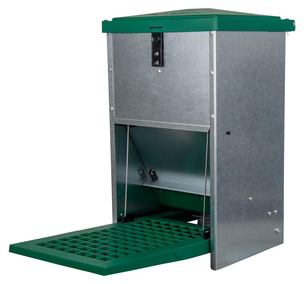 Geflügelfutterautomat mit Trittplatte, 8kg, verzinkt, Produktbild 
