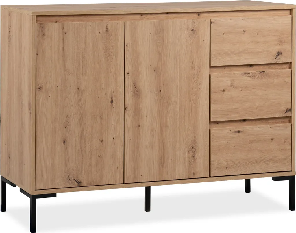 Grand Buffet Bas Korsika Coloris Chêne Clair pour Salon et Chambre