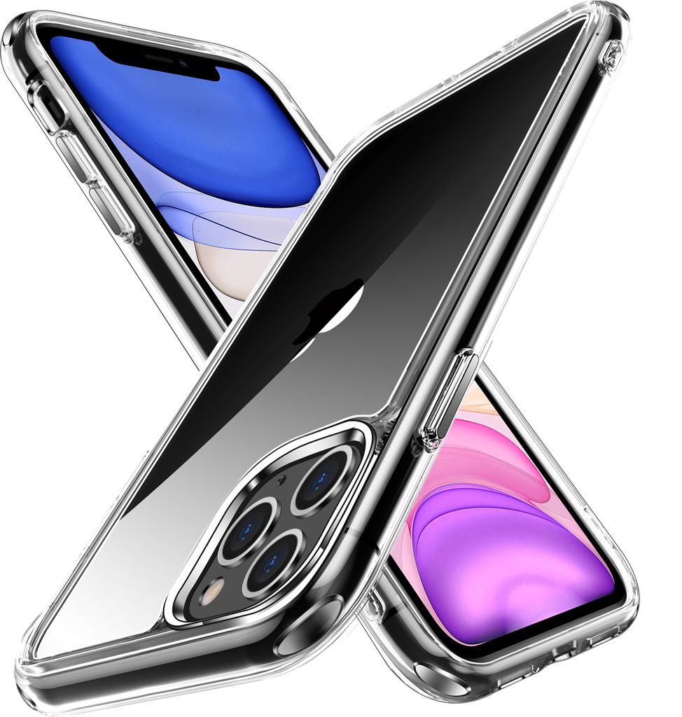 iPhone 11 Pro Hülle, Kristall Klar PC Hartschale TPU Bumper Ecke Kante Stoßfest Schutzhülle für iPhone 11 Pro