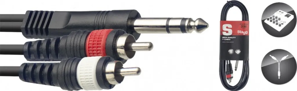 Connecter Console de Mixage et Ampli avec le Câble Jack vers 2 RCA Stagg